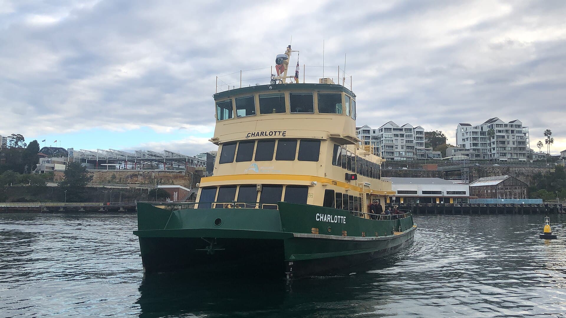 Sydney ferry arriving at Neutral Bay Wharf